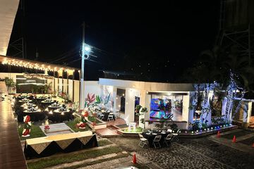 Outdoor banquet area