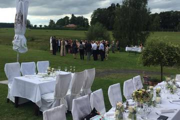 Outdoor banquet area