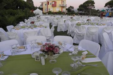 Outdoor banquet area