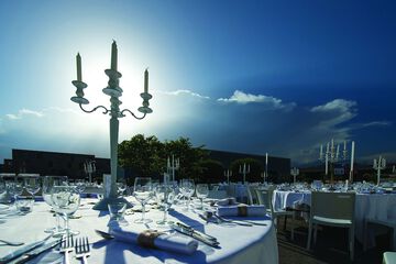 Outdoor banquet area