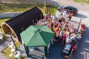 Outdoor banquet area