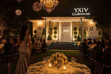 Outdoor banquet area