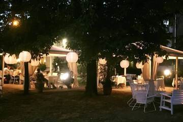 Outdoor banquet area