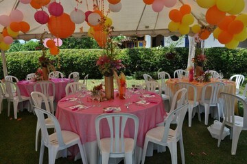 Outdoor banquet area