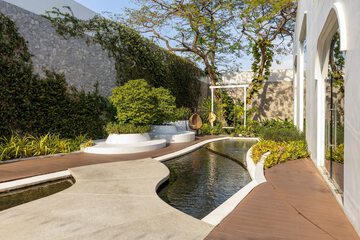 Outdoor banquet area