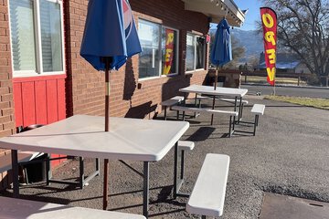 Outdoor banquet area