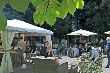 Outdoor banquet area