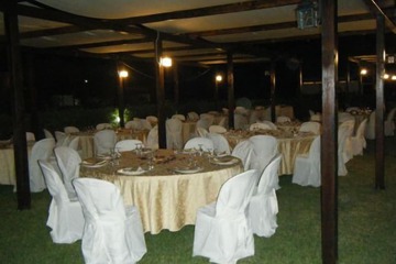 Outdoor banquet area