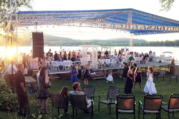 Outdoor banquet area