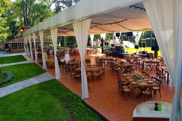 Outdoor banquet area