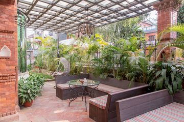 Outdoor banquet area
