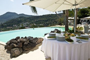 Outdoor banquet area