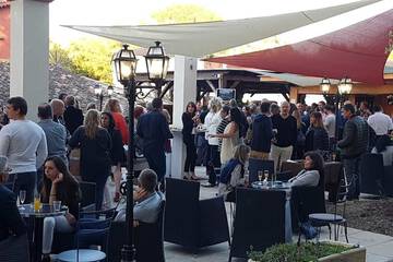 Outdoor banquet area