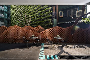 Outdoor banquet area