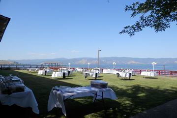 Outdoor banquet area