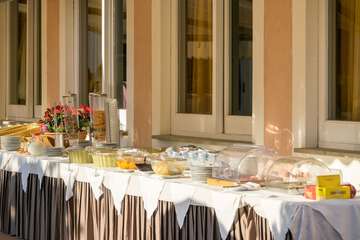 Outdoor banquet area