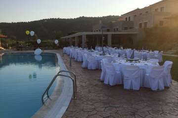 Outdoor banquet area