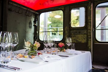 Outdoor banquet area