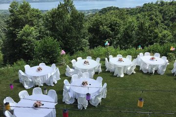 Outdoor banquet area
