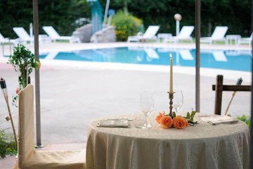 Outdoor banquet area