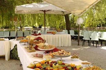 Outdoor banquet area