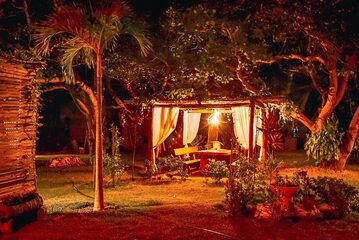 Outdoor banquet area