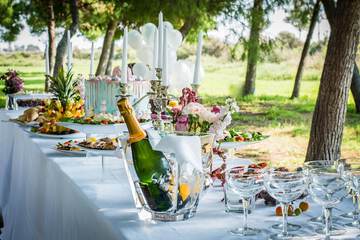 Outdoor banquet area