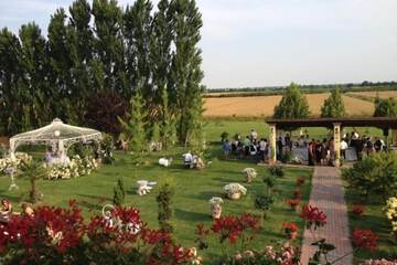 Outdoor banquet area