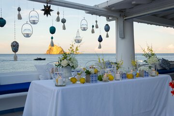Outdoor banquet area