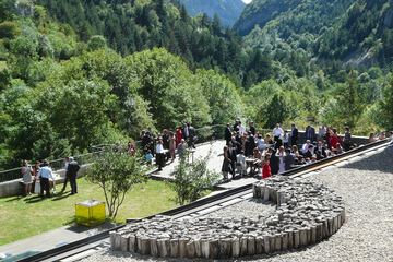 Outdoor banquet area