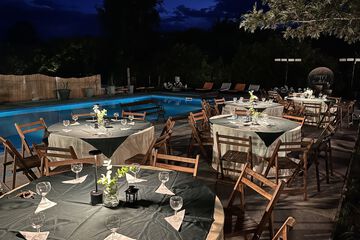 Outdoor banquet area
