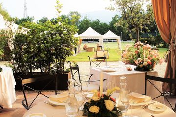Outdoor banquet area