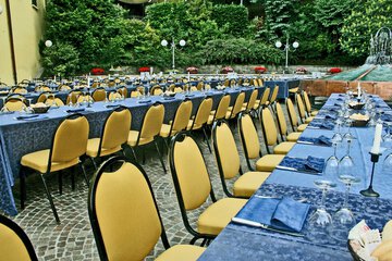 Outdoor banquet area