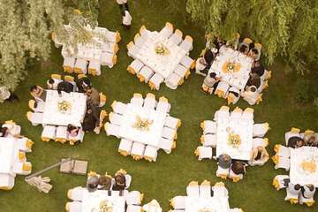 Outdoor banquet area