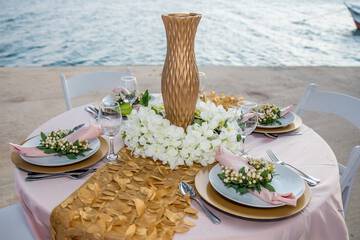 Outdoor wedding area