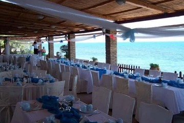 Outdoor banquet area