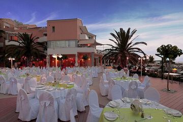 Outdoor banquet area