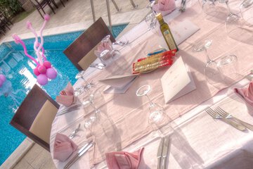 Outdoor banquet area