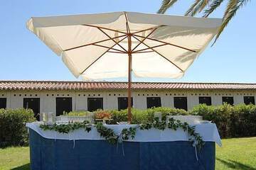 Outdoor banquet area