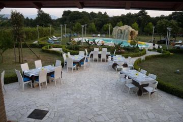 Outdoor banquet area