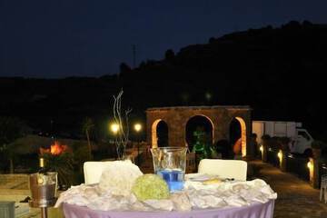 Outdoor banquet area