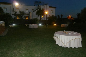 Outdoor banquet area