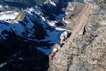 Outdoor rock climbing