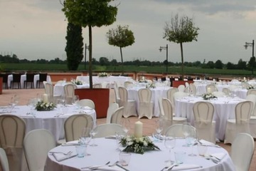 Outdoor banquet area
