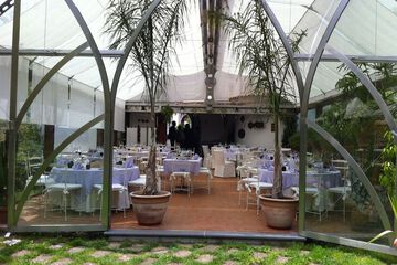 Outdoor banquet area