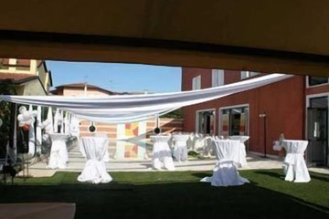 Outdoor banquet area