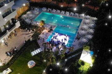 Outdoor banquet area