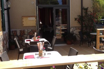 Outdoor banquet area