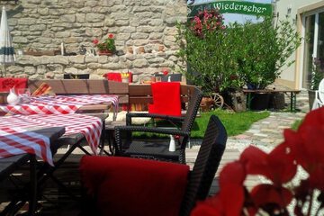 Outdoor banquet area