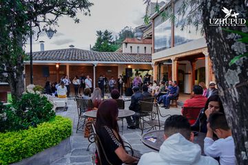 Outdoor banquet area